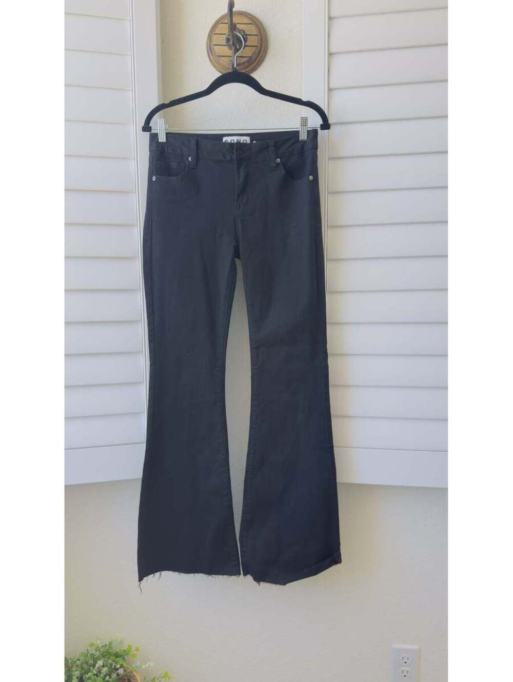S.O.N.G. Black Raw Hem Flare Jeans - Size 7/28